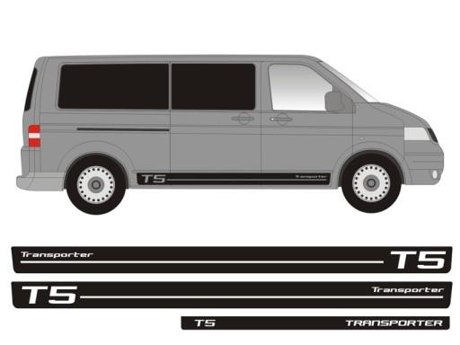 Stickers stripes on the side of the VW T5 Transporter LONG