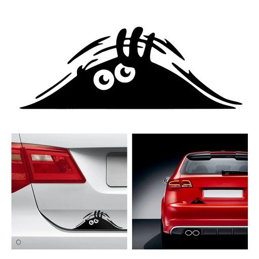 Забавные выглядывающие наклейки на автомобиль-монстры, светоотражающие водонепроницаемые модные 3D в