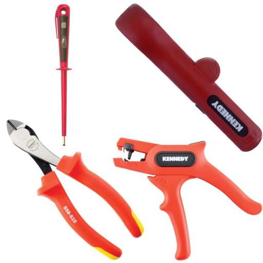 Інструменти для електрика, набір 4 інструменти з поролоном Kennedy KEN5950300K