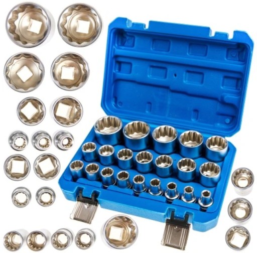 Шлицевые головки Ключи Набор головок 12 угловых 12-гранных 8-36 мм 1/2 дюйма