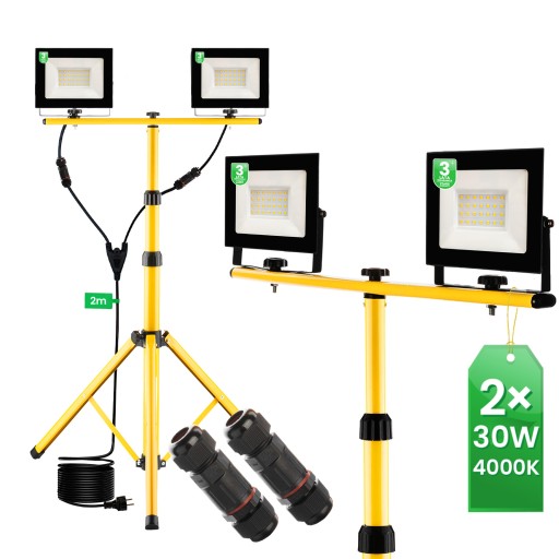Галогенные светодиодные 2X 30W строительного штатива прожектор