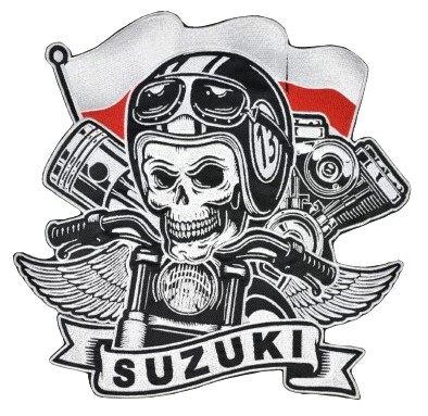 Значок Suzuki Skull на мотоцикле