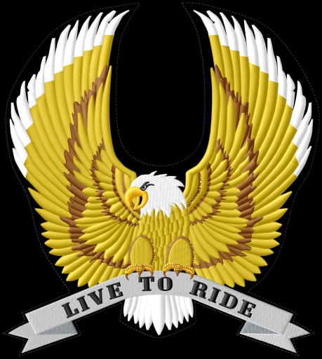Нашивка Eagle Live to Ride XL, вишита термофолою