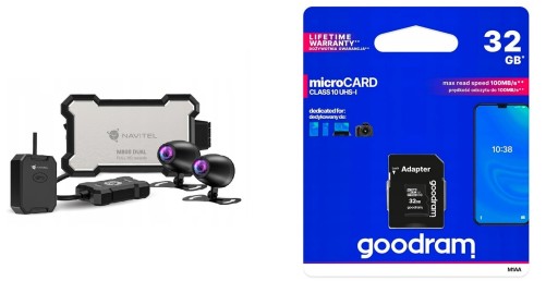 Navitel M800 Двойной мотоциклетный рекордер, камера для вождения IP66 UTV ATV++ 32 ГБ