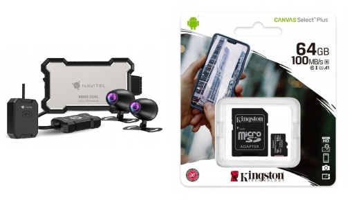 Navitel M800 Двойной мотоциклетный рекордер, камера для вождения IP66 UTV ATV + 64 ГБ