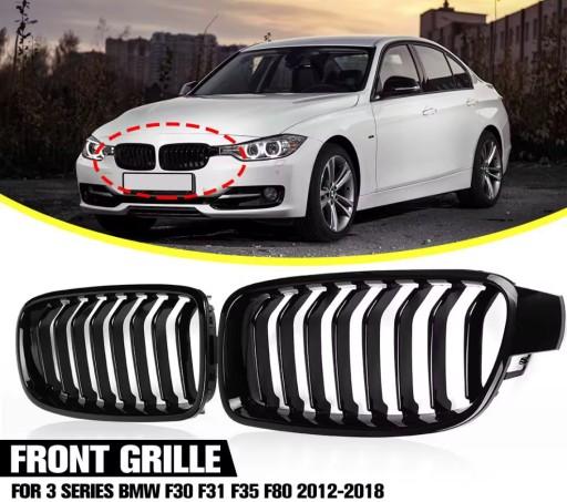 Решітка для BMW 3 серії f30 f31 2012-2017, колір ЧОРНИЙ