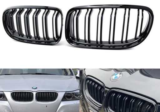 Нирка гриль решітка чорний глянець для BMW E90 E91 LCI Polift 2008-2013 ALA M3