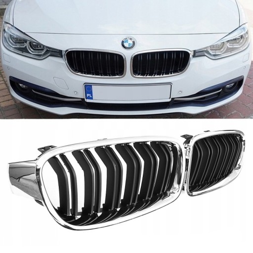Решітка нирка, хром решітка, рама BMW 3 F30 F31 M3 LOOK, манекен комплект