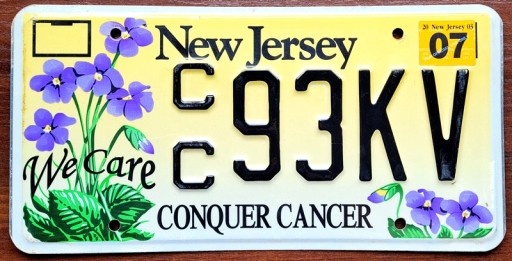 Нью-Джерси, 2003 г. — номерной знак США.