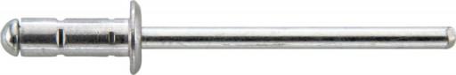Заклепка односторонняя, многозаходная, алюминий, с плоской головкой -
