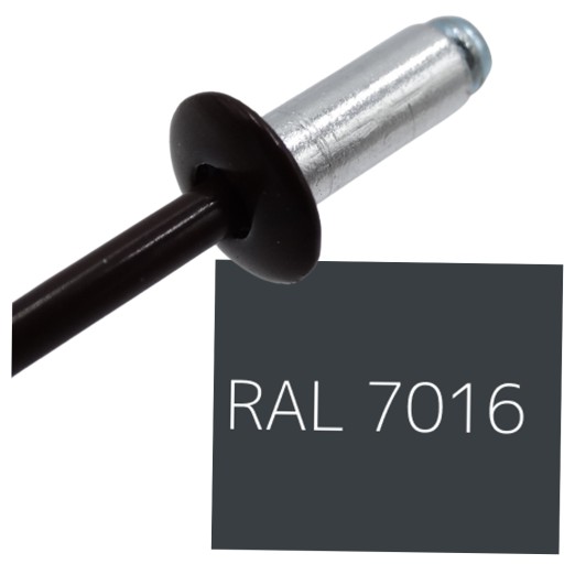 Заклепка-заклепка алюминий антрацит 4x10 Ral 7016 500 шт.