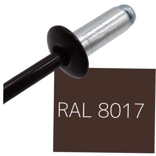 Заклепки-заклепки алюминиевые коричневые 4x8 Ral 8017 500 шт.