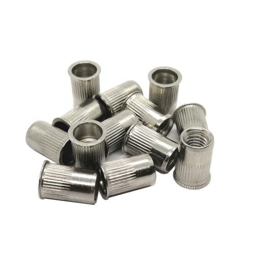 Заклепка-гайка цилиндрическая из нержавеющей стали с накаткой и короткой головкой M10 100 шт.