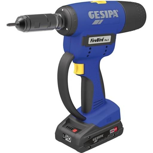 Заклепочный пистолет, 1-сторонний, закрытый, аккумуляторный. FireBird Pro S Gold LBOXX GESIPA