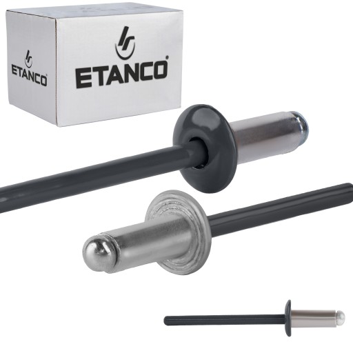 Заклепки алюминиевые потайные 4 x 10 мм RAL 7016 500 шт.