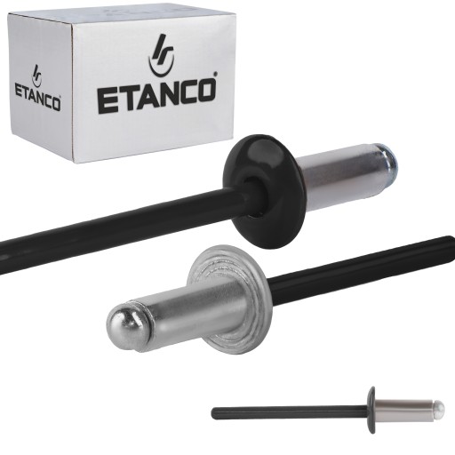 Заклепки глухие алюминиевые 4 x 10 мм RAL 9005 500 шт.