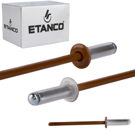 Заклепки потайные алюминиевые 4 х 12 мм RAL 8003 500 шт.. Etanco