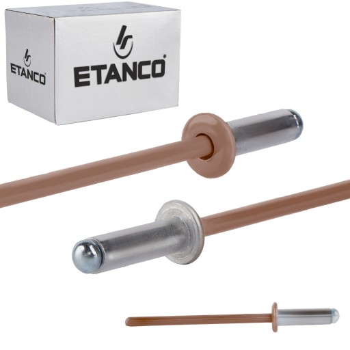 Заклепки потайные алюминиевые 4 x 12 мм RAL 8004 500 шт.