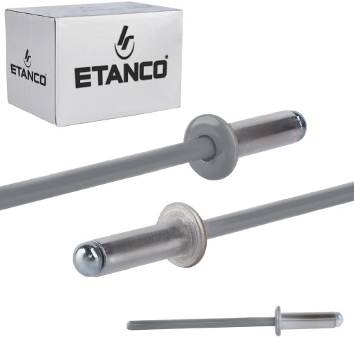 Заклепки глухие алюминиевые 4 х 12 мм RAL 9006 500 шт.. Etanco