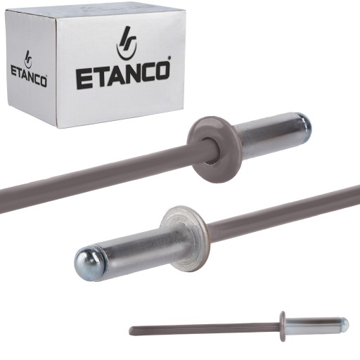 Заклепки потайные алюминиевые 4 х 12 мм RAL 9007 500 шт.. Etanco