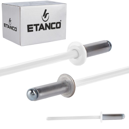 Заклепки потайные алюминиевые 4 х 12 мм RAL 9010 500 шт.. Etanco