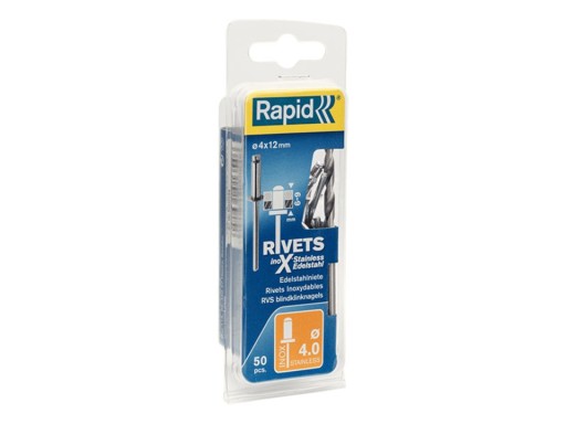 Заклепки из нержавеющей стали диаметром 4х12мм, 50 шт + сверло