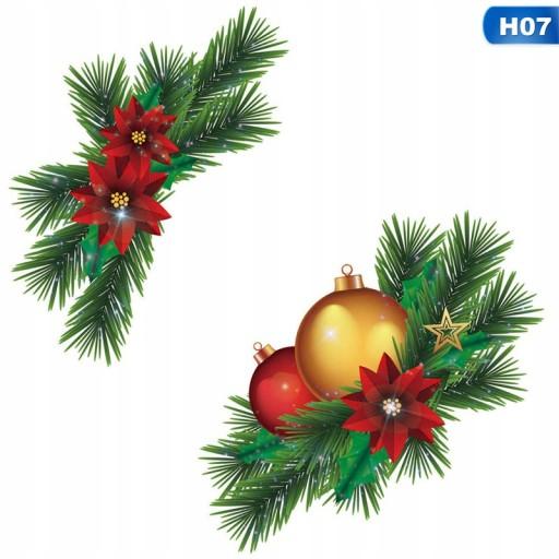 Новогодний праздничный ПВХ-окно, рождественская наклейка на стену