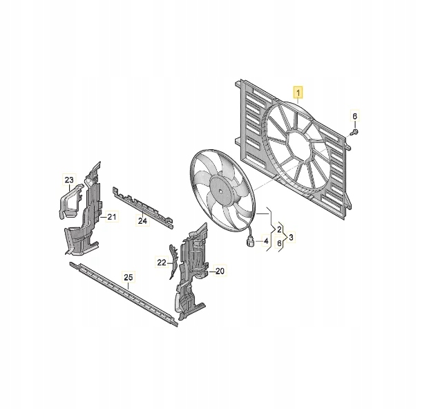 8W0121207 - Корпус вентилятора радіатора AUDI A4 (8W) 15-