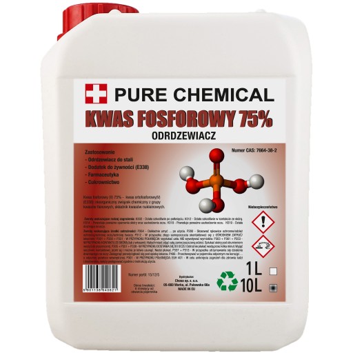 ІРЖА ДЛЯ ЛИТОГО ЗАЛІЗА ФОСФОРНА КИСЛОТА 10Л 75