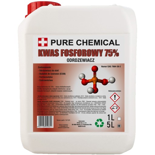ІРЖА ДЛЯ ЛИТОГО ЗАЛІЗА ФОСФОРНА КИСЛОТА 5Л 75%