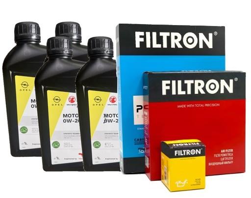 OE МАСЛО OPEL 0W20 ACEA C5 + КОМПЛЕКТ ФИЛЬТРОВ OPEL ASTRA K 1.0 1.4