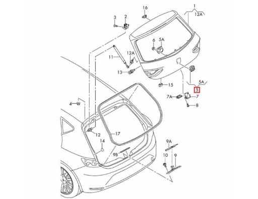 5F0827565DRZH - OE VAG РУЧКА ДВЕРНАЯ РУЧКА SEAT LEON III CUPRA