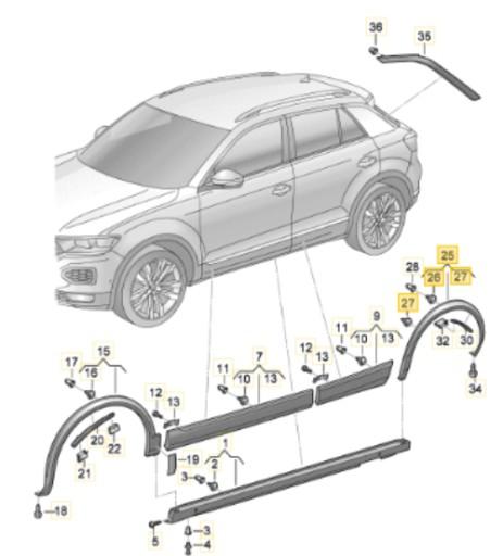 2GA854820E9B9 - OE VW 2GA854820E КРЫШКА КОЛЕСНОЙ АРКИ ПРАВАЯ ПРАВАЯ ЧЕРНАЯ VW T-ROC