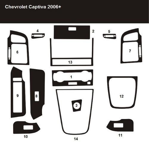 Шпон кабины CHEVROLET CAPTIVA 06 + -50% орех