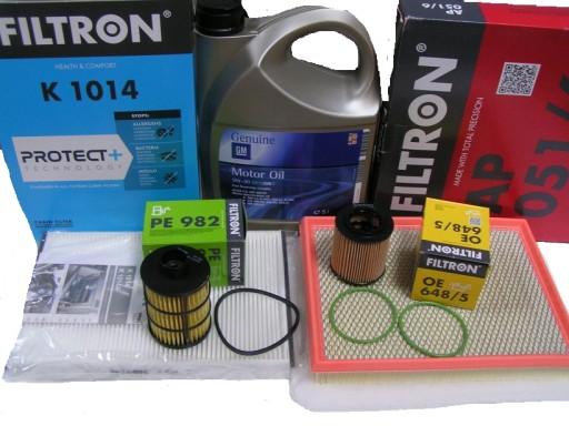 КОМПЛЕКТ МАСЛО + ФИЛЬТРЫ GM 5W30 OPEL ASTRA H 1.9 CDTI