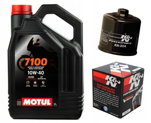 MOTUL 7100 10W40 4L МОТОЦИКЛЕТНЕ МАСЛО + МАСЛЯНИЙ ФІЛЬТР KN 204 - ОРИГІНАЛ!!