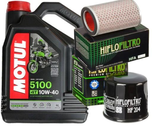 OLEJ MOTUL 5100 10W40 4L + FILTRY HF204 HFA1916 HONDA CB900 Hornet 02-07 r. - MOTUL 5100 МАСЛО 10W40 4л + ФИЛЬТРЫ HF204 HFA1916 HONDA CB900 Hornet 02-07