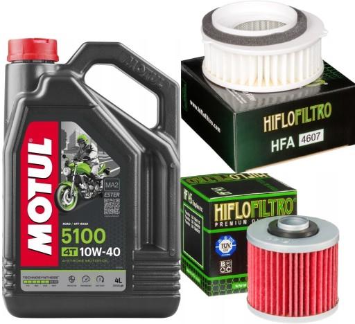 MOTUL 5100 4L МАСЛО + МАСЛО + ПОВІТРЯНИЙ ФІЛЬТР YAMAHA XVS 650 Drag Star 2001 р.
