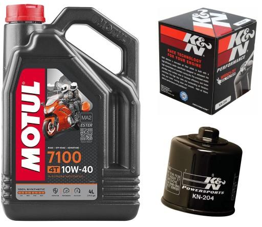 MOTUL 7100 OIL 10W40 4L ФИЛЬТР KN-204 YAMAHA MT-07