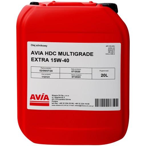 AVIA MULTI HDC EXTRA МОТОРНОЕ МАСЛО 15W40 20л