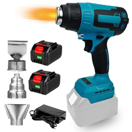 ЭЛЕКТРИЧЕСКАЯ ТЕПЛОВАЯ ПИСТОЛЕТА для Makita AKU POWERFUL 400°C + 2 НАСАДКИ + ШПАТЕЛЯ + 2 АККУМУЛЯТОРА