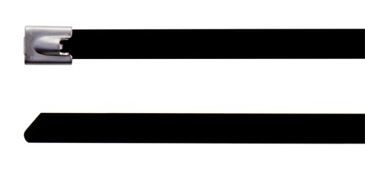 СТАЛЕВА КАБЕЛЬНА Стяжка, AISI304, 200X7.9, ЧОРНА, ПОЛІЕСТЕР