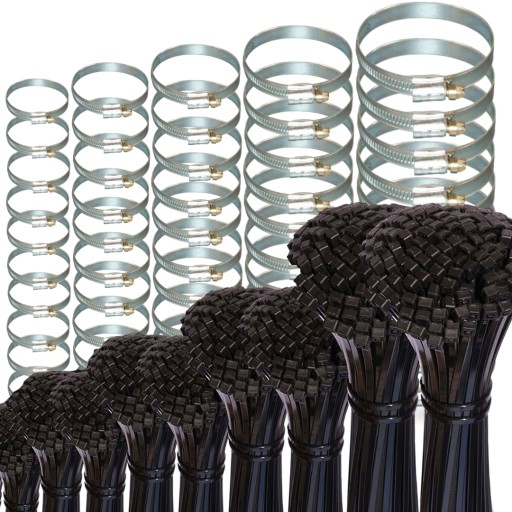 Гвинтові затискачі CAP TIES XL НАБІР КАБЕЛЬНИХ Стяжок ЧОРНІ МІЦНІ CAP TIES