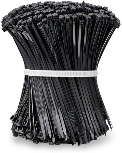 4. 8X300MM 1000PCS тритий черный хомут