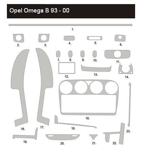 OPEL OMEGA B ОБЛИЦОВКА ДОСКИ ДЕРЕВО CARBON ПАНЕЛЬ