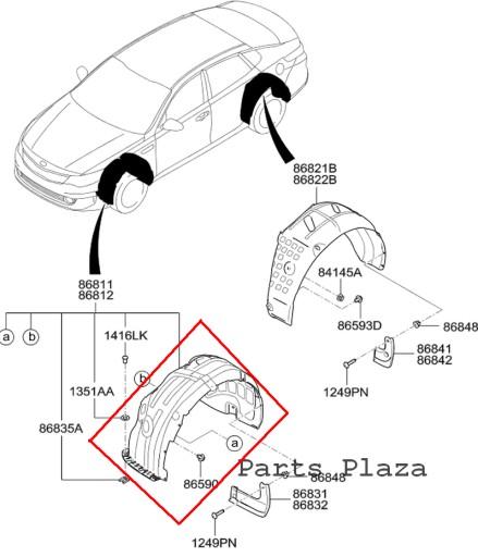 86812D4000 - ОРГ! КОЛЕСНЫЕ АРКИ ПЕРЕДНЯЯ ПРАВАЯ KIA OPTIMA 2015-