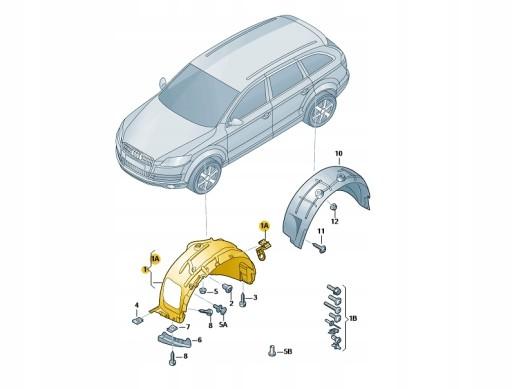 8R0853888 - КОЛІСНА АРКА ПЕРЕДНЯ ОРИГІНАЛ AUDI Q5 8R0821172F права