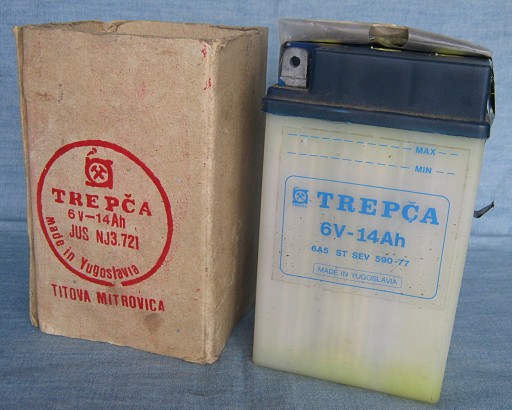 1234 - ОРИГИНАЛЬНАЯ НОВАЯ АККУМУЛЯТОРНАЯ БАТАРЕЯ TREPCA — 6 В 14 Ач — ДЛЯ JAWA 350 CEZET 472 1987 г.