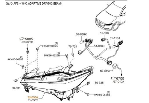 KB8P51041G - ОРИГИНАЛ ЛЕВАЯ ФАРА MAZDA CX-5 KF