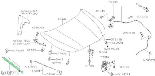 57256AN00A - БРИЗГОВИК ПРАВИЙ SUBARU LEGACY OUTBACK 2019-
